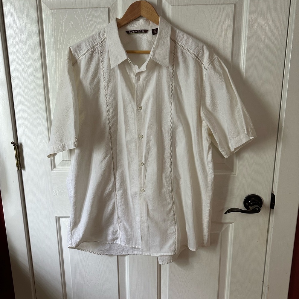 Cubavera Cream Short Sleeve Men's Shirt